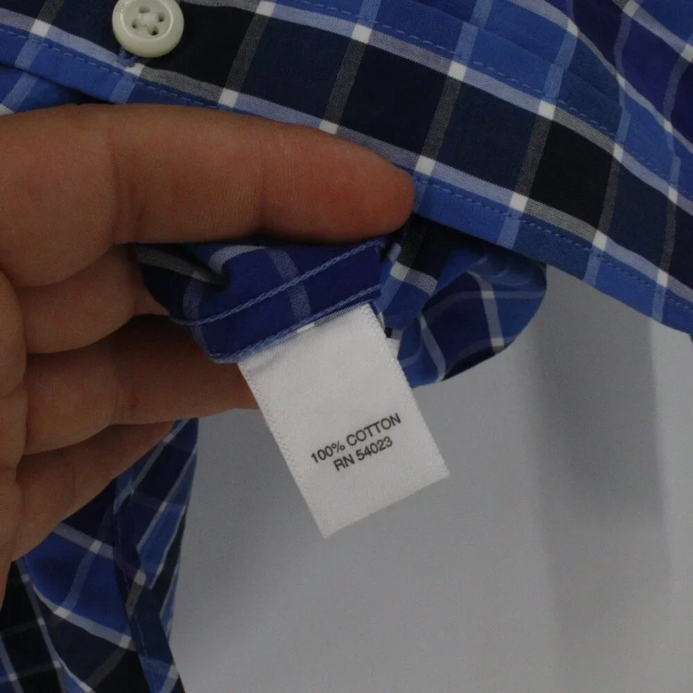 NWT Banana republic shirt Mens Large soft wash slim fit long sleeve cotton plaid